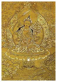 Купить Открытка Манджушри (желтая, 7 x 10 см) в интернет-магазине Dharma.ru