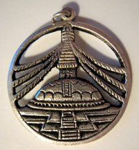 Купить Подвеска со ступой (белый металл) в интернет-магазине Dharma.ru