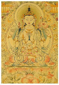 Купить Открытка Авалокитешвара Четырехрукий (7 x 10 см) в интернет-магазине Dharma.ru