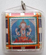 Купить Тибетский защитный амулет с Авалокитешварой в интернет-магазине Dharma.ru