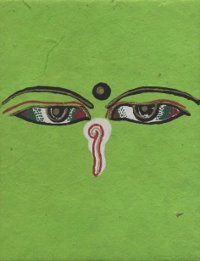 Купить Блокнот из травяной бумаги (с Глазами Будды) (9,3 х 12 см) в интернет-магазине Dharma.ru