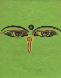 Купить Блокнот из травяной бумаги (с Глазами Будды) (9,3 х 12 см) в интернет-магазине Dharma.ru