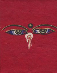 Купить Блокнот из травяной бумаги (с Глазами Будды) (9,3 х 12 см) в интернет-магазине Dharma.ru